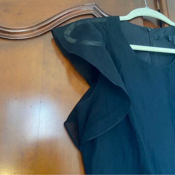 Theory Cotton Ruffle Maxi Dress in Black | Size 4 - Picture 6 of 10